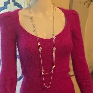 Elegant Silver  Beaded Necklace